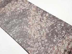 草花模様織出し袋帯